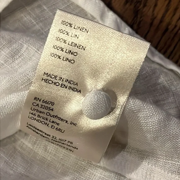 Maeve by Anthropologie Blouse The Audie Linen Puff-Sleeve White BohoChic Prairie - Picture 7 of 7